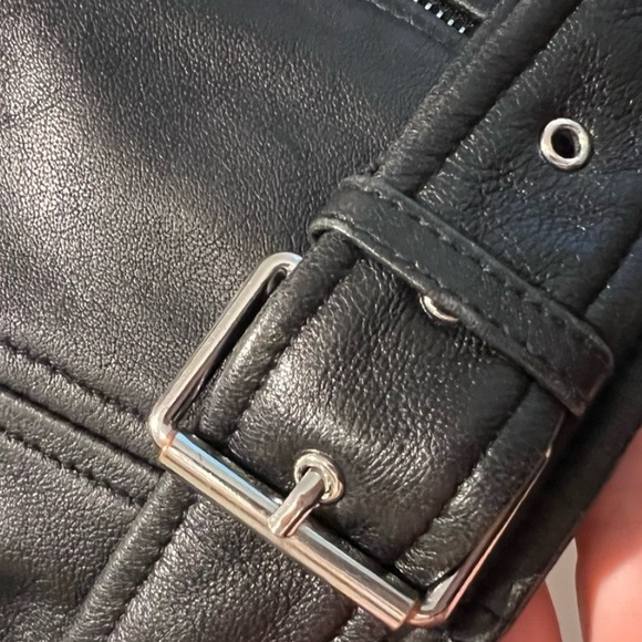 Zara 100% Real Leather Motorcycle Jacket - Picture 7 of 14